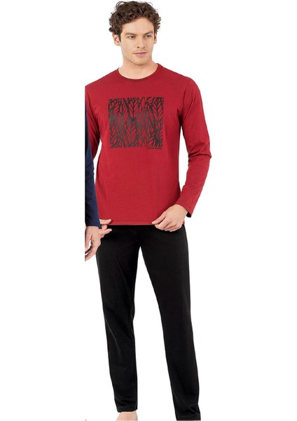 6066 Erkek Uzun Kollu Bisiklet Yaka Pijama Takımı