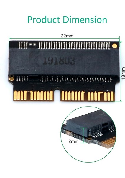Macbook SSD Adaptörü M.2 Nvme Pcı-E M2 Ngff SSD Dönüştürücü Kart Apple Macbook 2013 2014 2015 2016 2017 A1465 A1466 A1502 A1398 (Yurt Dışından)