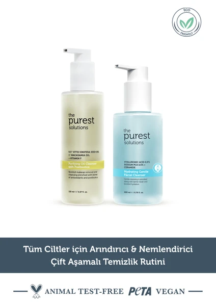 The Purest Solutions Tüm Cilt Tipleri Için Arındırıcı&nemlendirici Çift Aşamalı Temizlik Rutini