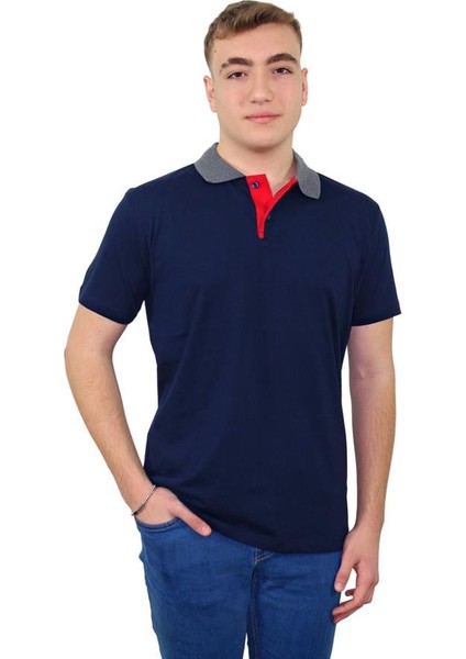 Polo Yaka Tişört Lacivert Small