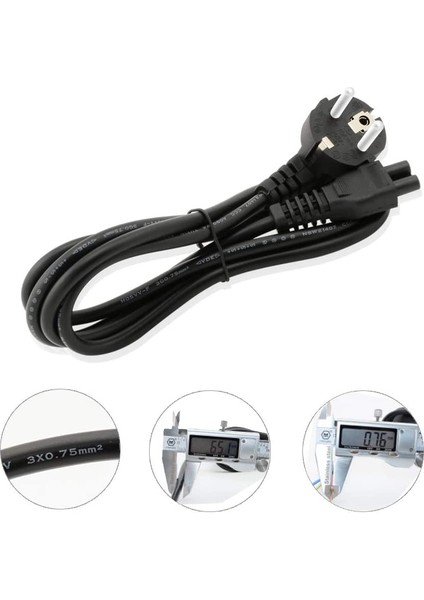 1.5 M Ab Evrensel Dizüstü 3-Pin Şarj Fişi Güç Adaptör Kablosu Hp Kablosu Dell Toshiba Sony Asus Lenovo Samsung Dizüstü Bilgisayar (Yurt Dışından) modelleri
