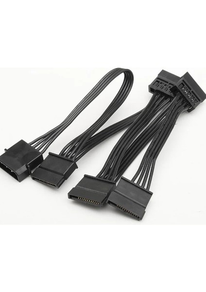 Çoklu HDD Için 4 Pin Molex Erkek - 5 x 15 Pin Sata Dişi Güç Kablosu Adaptörü (Yurt Dışından)