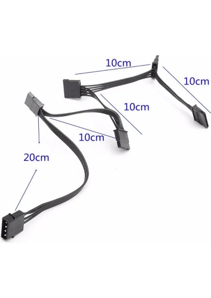 Çoklu HDD Için 4 Pin Molex Erkek - 5 x 15 Pin Sata Dişi Güç Kablosu Adaptörü (Yurt Dışından)