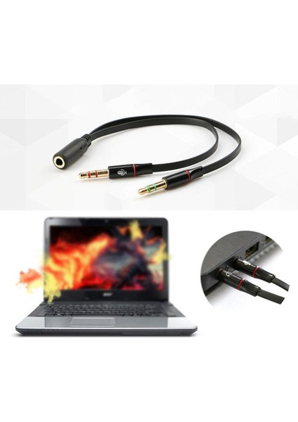 2 In 1 3.5mm Stereo Ses Kulaklık Jakı Erkek Kadın Kulaklık Kulaklık Mic Y Splitter Kablo Adaptör Konnektörü Cep Telefonu Için (Yurt Dışından)