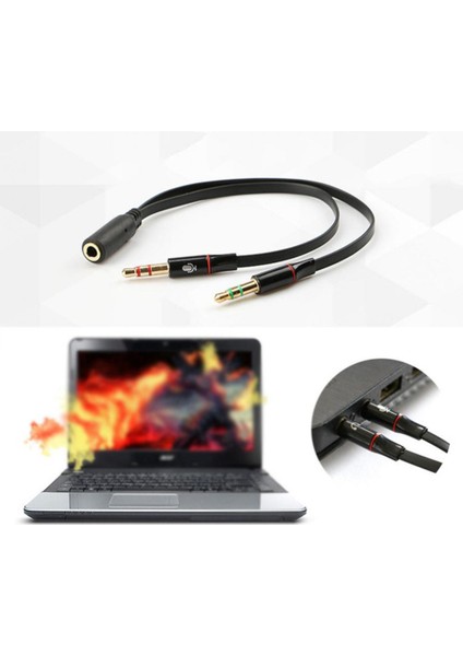 2 In 1 3.5mm Stereo Ses Kulaklık Jakı Erkek Kadın Kulaklık Kulaklık Mic Y Splitter Kablo Adaptör Konnektörü Cep Telefonu Için (Yurt Dışından)