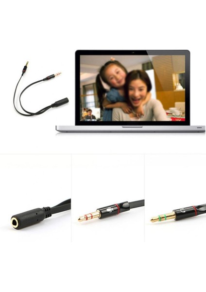 2 In 1 3.5mm Stereo Ses Kulaklık Jakı Erkek Kadın Kulaklık Kulaklık Mic Y Splitter Kablo Adaptör Konnektörü Cep Telefonu Için (Yurt Dışından)