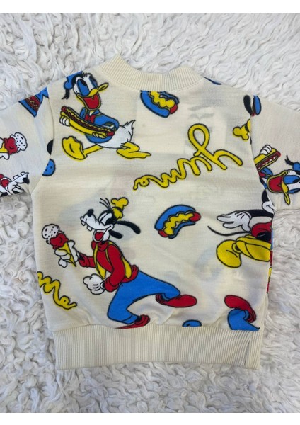 Erkek Bebek Kışlık Mickey Mouse Krem Ikili Takım 12 Ay modelleri