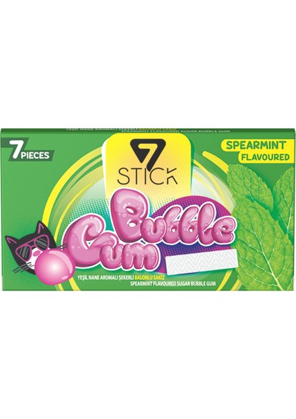 7 Stıck Yeşil Nane Aromalı Balonlu Sakız 14,5 gr x 24'lü Paket fiyatları