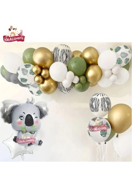 Koala Folyo Balonlu Doğum Günü Parti Seti Süsü