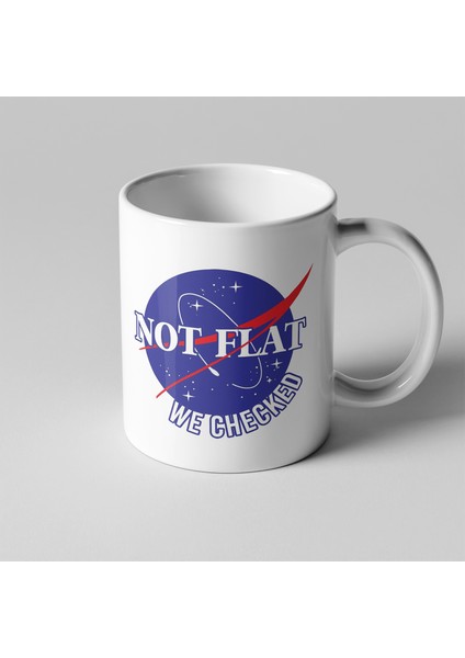 NASA Not Flat Logolu Kupa Seramik Kahve Mug