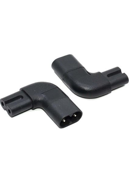 Sağ Açılı Iec 320 C7 Dişi - C8 Erkek 2-Pin Ac Güç Fişi Dönüştürücü Adaptör (Yurt Dışından)