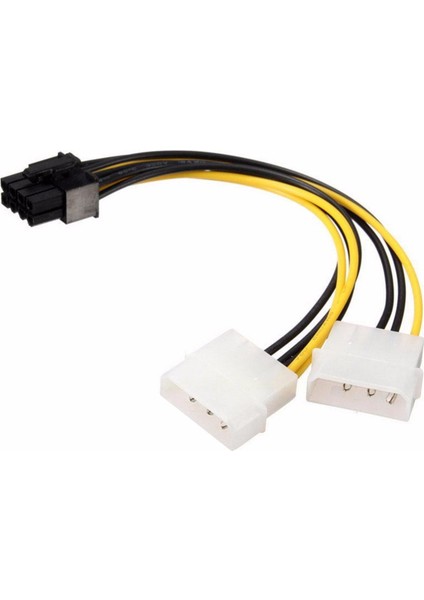 18 cm 8pin Çift 4pin Ekran Kartı Güç Kablosu Y Şekli 8 Pin Pcı Express Çift 4 Pin Molex Grafik Kartı Güç Kablosu #280903 (Yurt Dışından)