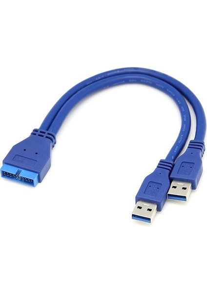 Çift 2 Port USB 3.0 Tip A Erkek 20 Pin Anakart Başlık Erkek Kablo Kordonu Adaptörü USB Uzatma Kablosu (Yurt Dışından)
