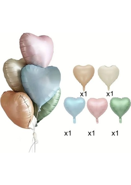 Retro Kalp Balon Doğum Günü Balon Seti