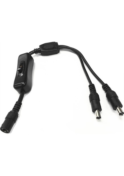 5.5mm x 2.1mm 5.5/2.1mm Dc 1 Kadın 2 Erkek Splitter Güç Kablo Kordonu On/off Anahtarı ile 30 cm Güvenlik Kamerası LED Işık Şeridi (Yurt Dışından)