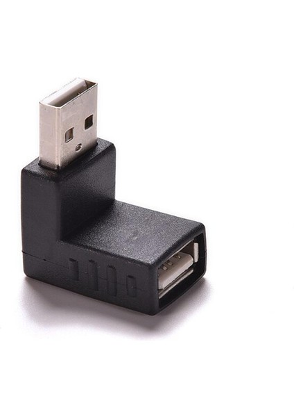 90 Derece USB 2.0 A Erkekten Dişiye Sol ve Sağ Açılı Adaptör USB 2.0 Am/af Konektörü Dizüstü Pc Bilgisayar Için Siyah (Yurt Dışından)