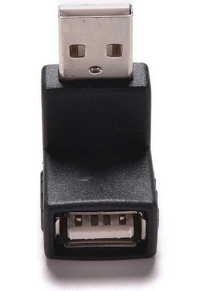 90 Derece USB 2.0 A Erkekten Dişiye Sol ve Sağ Açılı Adaptör USB 2.0 Am/af Konektörü Dizüstü Pc Bilgisayar Için Siyah (Yurt Dışından)