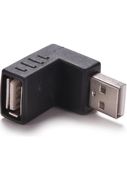 90 Derece USB 2.0 A Erkekten Dişiye Sol ve Sağ Açılı Adaptör USB 2.0 Am/af Konektörü Dizüstü Pc Bilgisayar Için Siyah (Yurt Dışından)