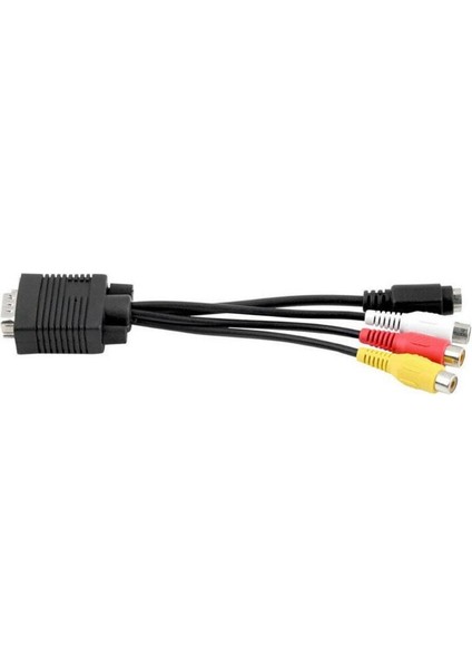 VGA 15 Pin Erkek 3rca Tv S-Video Av Çıkışı Dönüştürücü Adaptör Kablosu M/f Konektörü Pc Bilgisayar Dizüstü 20 cm (Yurt Dışından)