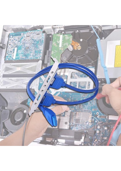 Tam Boyut Braketi Anakart 20PIN 2 Port USB Konektör Yuvası Dişi Adaptör Kablosu Pcı Plaka Arka 3.0 Panel Başlığı B7H6 (Yurt Dışından) fiyatları