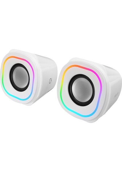 MD-180 2.0 3W*2 Beyaz Rgb Aydınlatmalı USB + 3.5mm USB 5V Speaker Hoparlör