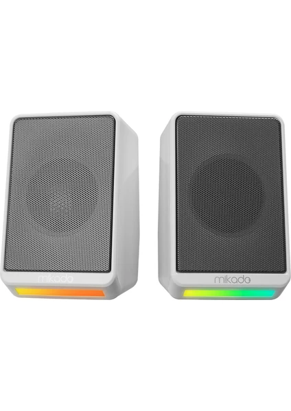 MD-178 2.0 3W*2 Beyaz Rgb Aydınlatmalı USB + 3.5mm USB 5V Speaker Hoparlör