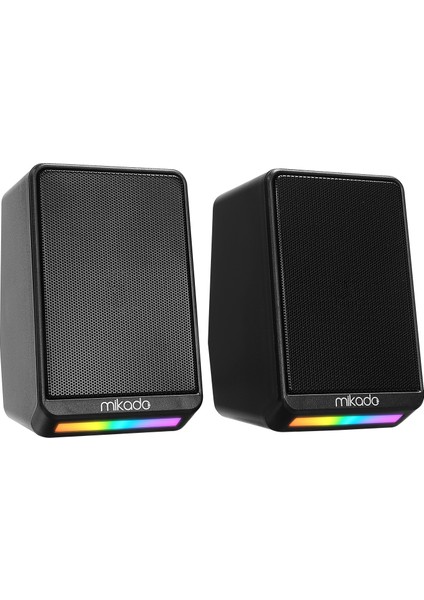 MD-178 2.0 3W*2 Siyah Rgb Aydınlatmalı USB + 3.5mm USB 5V Speaker Hoparlör