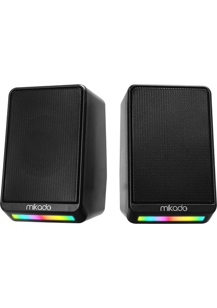 MD-178 2.0 3W*2 Siyah Rgb Aydınlatmalı USB + 3.5mm USB 5V Speaker Hoparlör