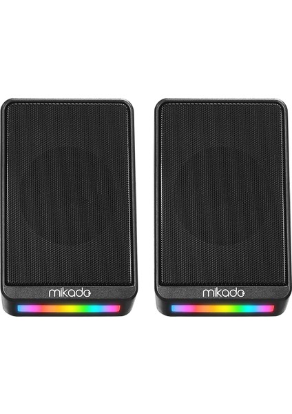 MD-178 2.0 3W*2 Siyah Rgb Aydınlatmalı USB + 3.5mm USB 5V Speaker Hoparlör