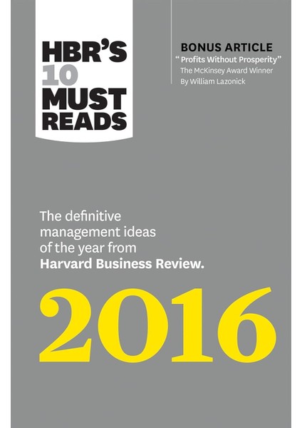 Hbr's 10 Must Reads 2016