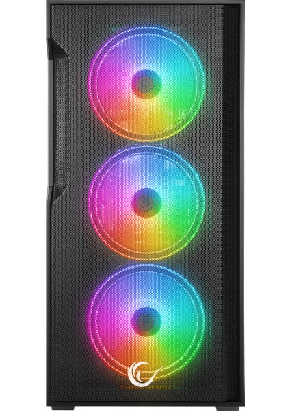 Cruıser V1 Mesh Temperli Camlı Siyah 4*14CM Rgb Fan Hub+Kumanda+Type-C E-Atx Big-T Gaming Oy