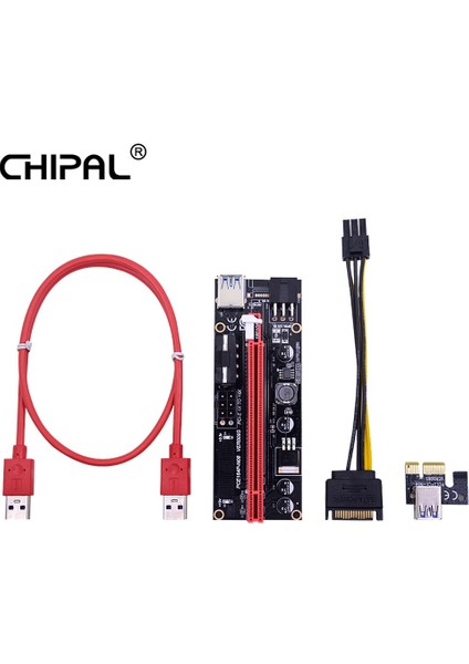 Çift LED VER009S USB 3.0 Pcı-E Yükseltici Ver 009S Express 1x 4x 8x 16X Genişletici Yükseltici Adaptör Kartı Sata 15PIN - 6 Pin Güç Kablosu (Yurt Dışından) modelleri
