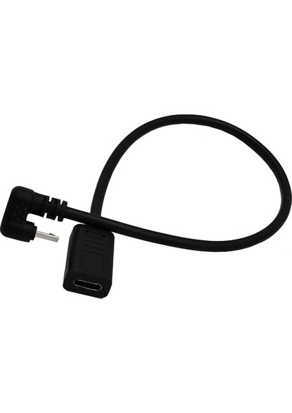 90 180 Derece Yukarı Açı USB 3.1 Tip C Dişi Mikro USB Erkek Usb-C Şarj Veri Dönüştürücü Adaptör Kablosu 0.3 M/30 cm (Yurt Dışından) indirimleri