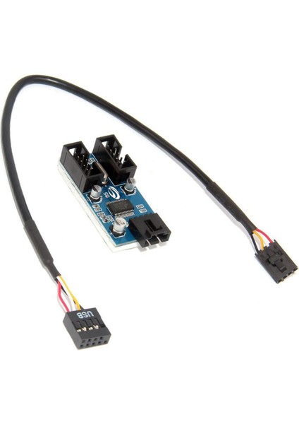 Pin USB Başlığı Erkek 1 Ila 2 Kadın Uzatma Splitter Kablosu 9 P Konnektör Adaptörü Plastik + Metal Malzeme (Yurt Dışından)