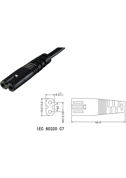 Nema 1-15P IEC320 C7 Dizüstü Taşınabilir Güç Kablosu Pc Kısa Kablo 20CM (Yurt Dışından) fırsatları