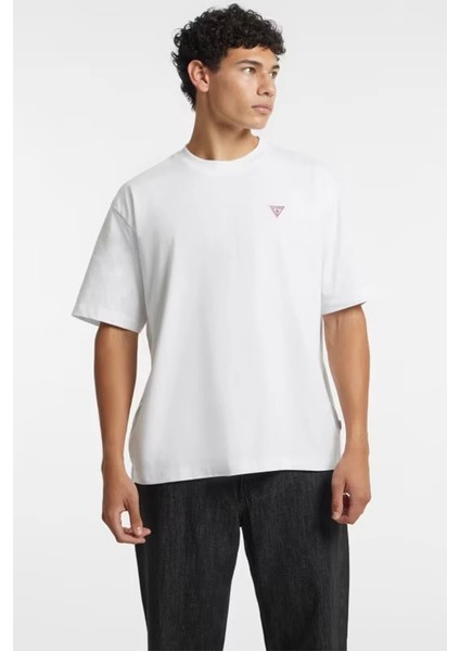 Erkek Beyaz Mini Patch T-Shirt