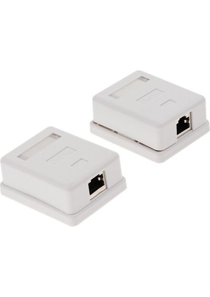 2 Sk.tek Bağlantı Noktalı CAT5E Sur-Mount Kutusu 1x RJ45 Ethernet Bağlantı Noktası CAT5E RJ45 Ağ / Internet Kablosu Duvara Montaj Bağlantı Kutusu (Yurt Dışından) modelleri