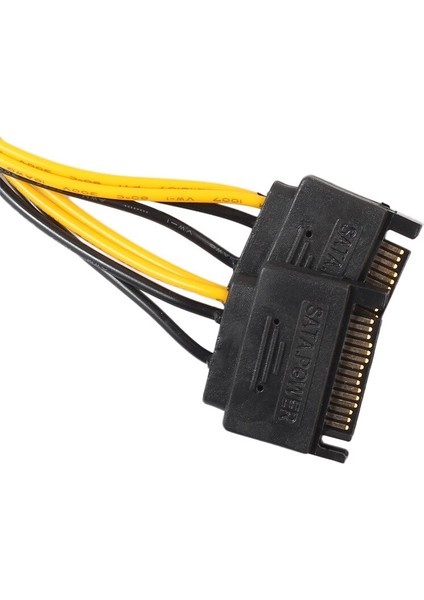 Bakır Gpu Grafik Kartı 8pin Otobüsten Çift 15PIN Sata Bilgisayar Anakart Güç Adaptörüne (Yurt Dışından)