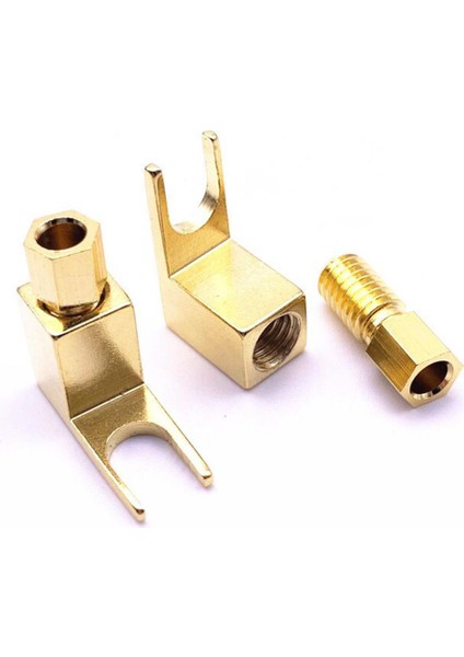 2 Adet/grup Pirinç Hoparlör Altın Kaplama Bakır Y Çatal Maça 4 mm Terminal Jak Konnektörü U Muz Fiş Adaptörü Ses Dönüştürücü Fiş (Yurt Dışından)