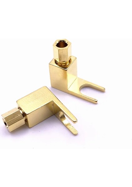 2 Adet/grup Pirinç Hoparlör Altın Kaplama Bakır Y Çatal Maça 4 mm Terminal Jak Konnektörü U Muz Fiş Adaptörü Ses Dönüştürücü Fiş (Yurt Dışından)