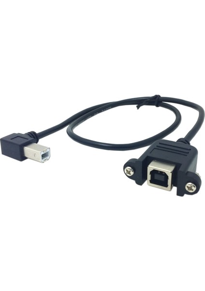 Sol Açılı 90 Derece USB B Tipi Erkek - Dişi Panel Montajlı Vidalı Uzatma Kablosu 50CM (Yurt Dışından) fiyatları