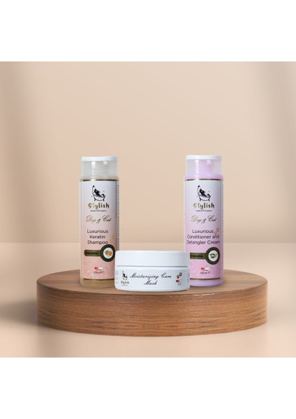 Kedi ve Köpekler Için Keratin Bakım Kürü 3'lü Set