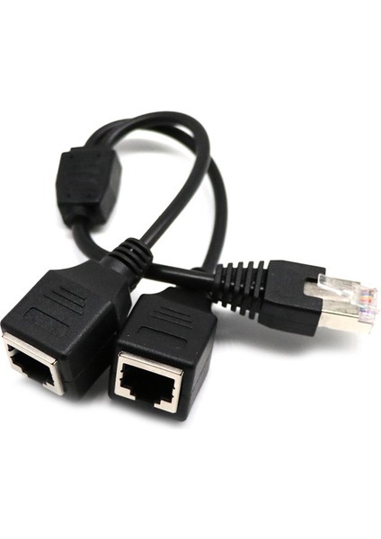 Yeni Siyah RJ45 Erkek 2 Kadın Splitter Ethernet Lan Ağ Adaptör Kablosu 24 cm (Yurt Dışından) fiyatları