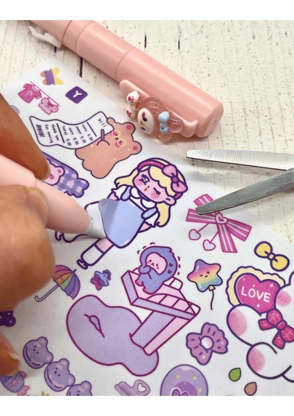Sanrio My Melody Karakterli Pembe Kalem Görünümlü Çift Uç Tasarım Makas ve Maket Bıçağı indirimleri