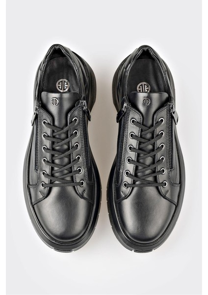 Siyah Deri Erkek Spor Ayakkabı fırsatları