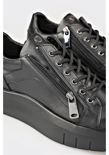 Siyah Deri Erkek Spor Ayakkabı indirimleri