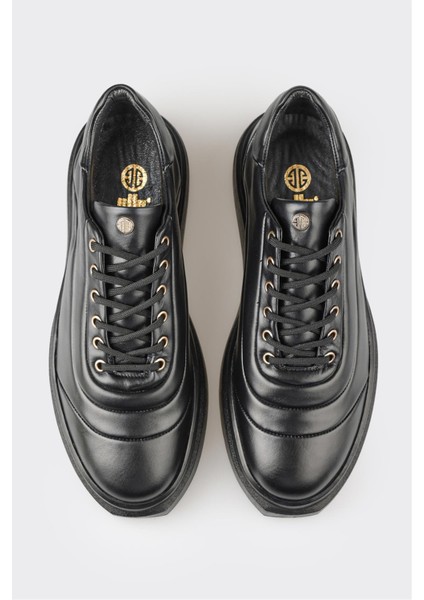 Siyah Deri Erkek Spor Ayakkabı fırsatları