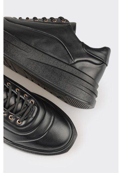 Siyah Deri Erkek Spor Ayakkabı indirimleri