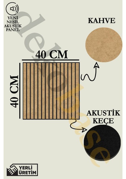 40X40 Kahve Renk Akustik Ahşap Duvar Paneli