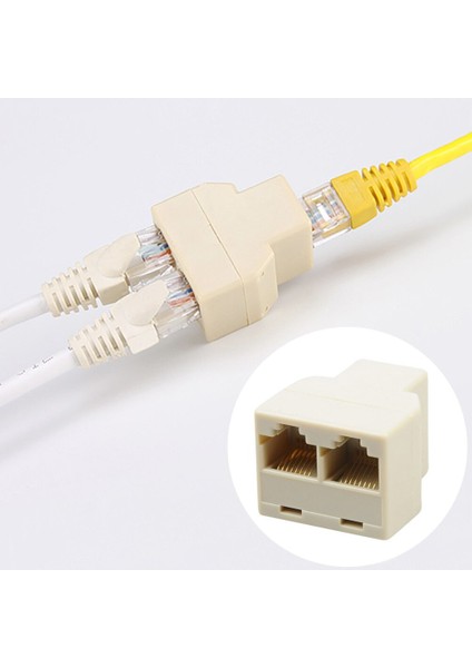 RJ45 Ayırıcı Adaptör 1 Ila 2 Çift Dişi Bağlantı Noktası Cat5/6 Lan Ethernet Soketi Ağ Bağlantıları Ayırıcı Adaptör P15 (Yurt Dışından)